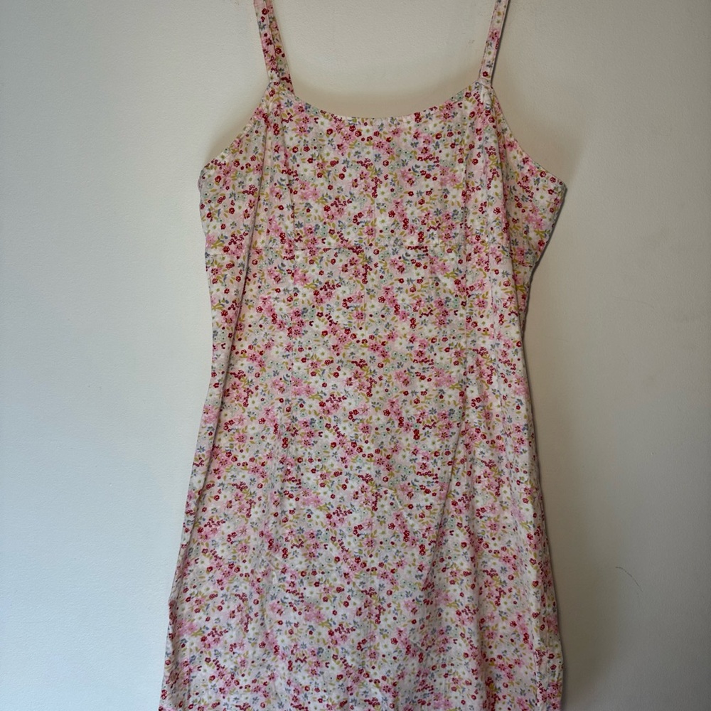 Vintage 90s y2K  Floral Mini Darting Dress Women’s Cotton  Sz M Cottagecore